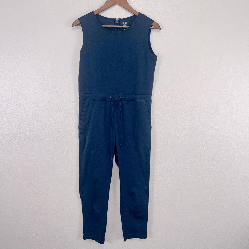 Uniqlo x Theory Ultra Stretch Sleeveless‎ Jumpsuit Blue Casual Workout Pants #cc